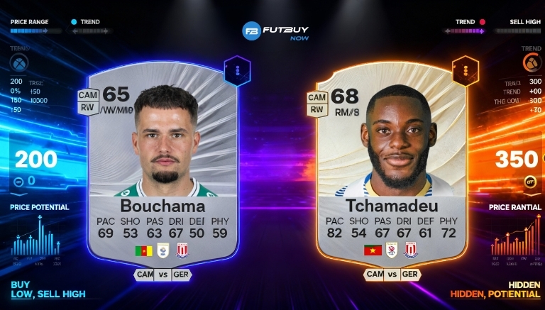 Imagem do artigo Bouchama e Tchamadeu no EA FC 26: Guia Completo para Evoluções, Compra, Venda e Estratégias para economizar coins no blog da FutBuyNow sobre EA FC 26 Imagem do artigo Bouchama e Tchamadeu no EA FC 26: Guia Completo para Evoluções, Compra, Venda e Estratégias para economizar coins no blog da FutBuyNow sobre EA FC 26