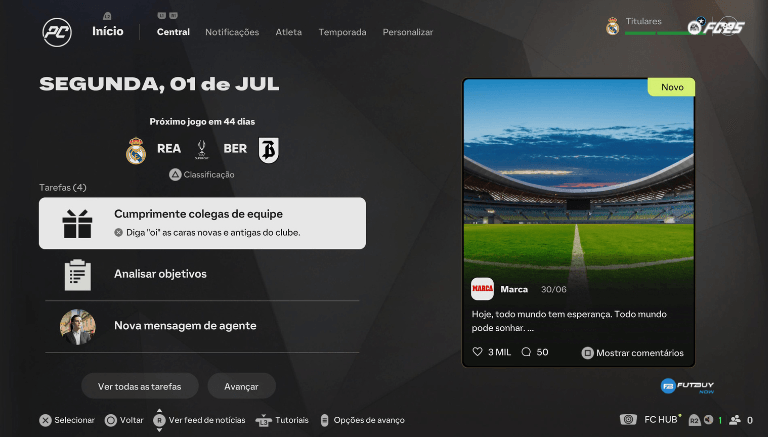 Imagem do artigo Aproveitando o Live Start Points no Modo Carreira do EA FC 25 no blog da FutBuyNow sobre EA FC 26 Imagem do artigo Aproveitando o Live Start Points no Modo Carreira do EA FC 25 no blog da FutBuyNow sobre EA FC 26