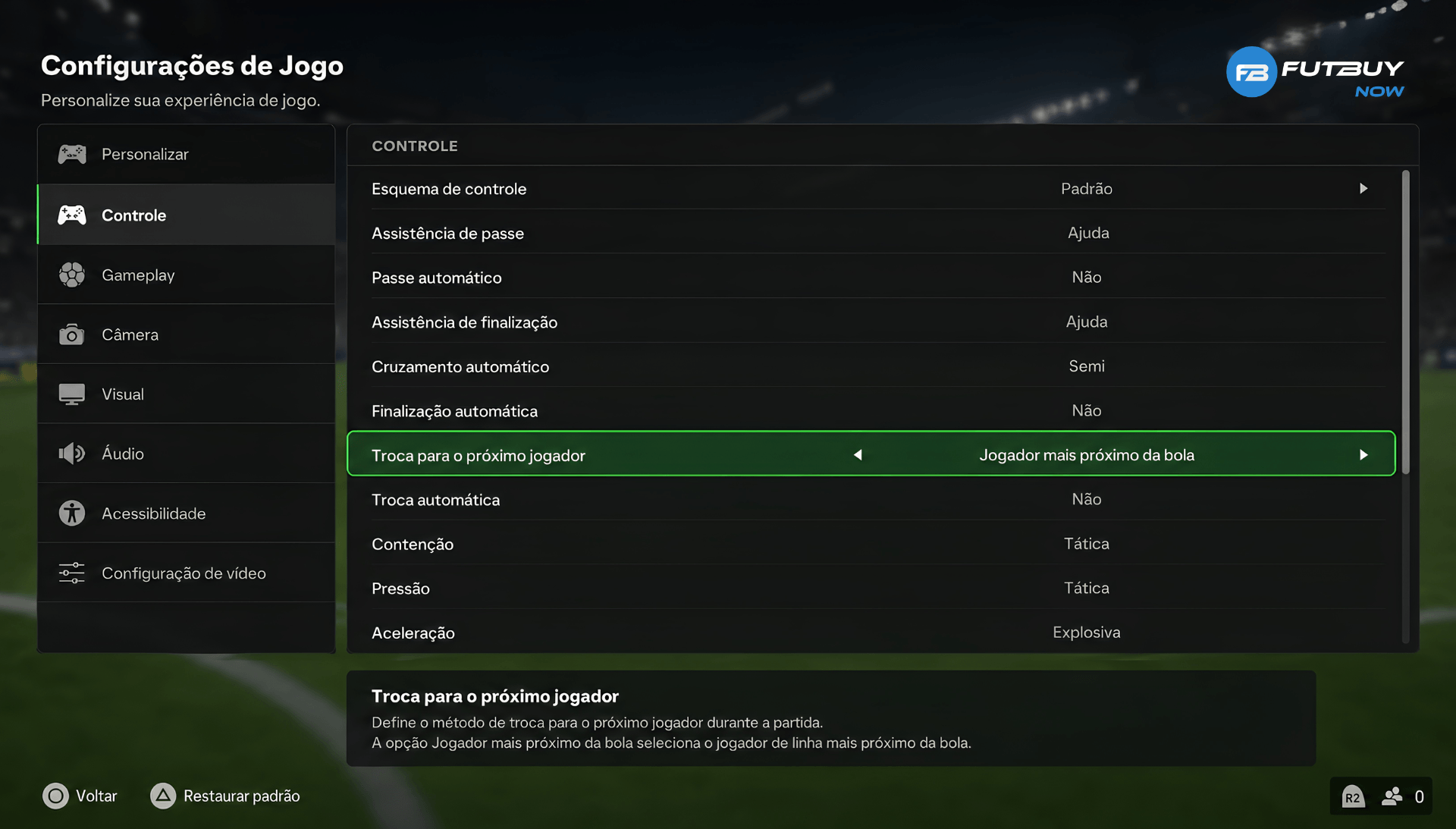 Como alterar o cursor para o jogador mais próximo da bola no EA FC 26 Como alterar o cursor para o jogador mais próximo da bola no EA FC 26