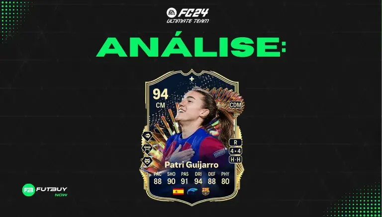 Imagem do artigo Patri Guijarro Gutiérrez 94 – TOTS NO FC 24 no blog da FutBuyNow sobre EA FC 26 Imagem do artigo Patri Guijarro Gutiérrez 94 – TOTS NO FC 24 no blog da FutBuyNow sobre EA FC 26
